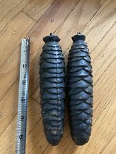 Vintage Cast Iron 1500 Gram Pine Cone Cuckoo Clock Weights 2 PC picture