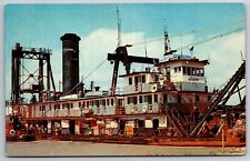 Raymondville Texas~Dredge Miami Cuts Deep Water Channel @ Port Mansfield~1950s picture