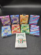NEW 9-Deck Set 7-Eleven Bicycle Slurpee Playing Cards 2018 2019 2020 2021 2022 picture