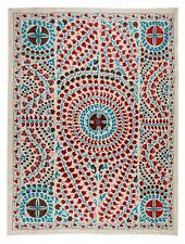 6.3x8.3 Ft Brand New Uzbek Suzani Textile. Embroidered Silk, Cotton Wall Hanging picture