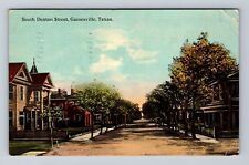 Gainesville TX-Texas, South Denton Street, Advertising Vintage c1913 Postcard picture
