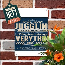 Multitasking Humor Tin Sign Sarcastic Office Work Metal Plaque 8x12 picture