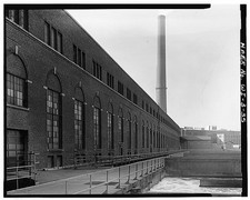 Photo:Milwaukee WI 1930s Sewage Plant Brick Industrial Building Smokestack picture