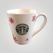 2010 Starbucks Christmas Coffee Mug White W/ Snowflakes picture