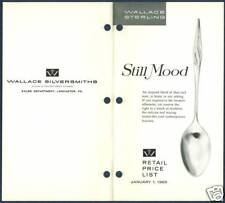 Original 1965 Wallace Sterling Silver Still Mood Price List Brochure Flatware picture