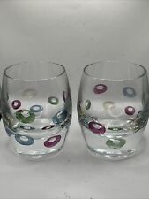 Vintage Block Crystal Old Fashioned Cabaret Glasses Weighted Bottoms (2) Signed picture