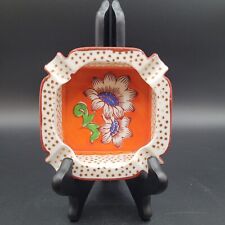 Vintage Retro Polka Dot Floral Made in Japan Ashtray picture
