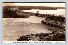 1959 RPPC Bagnell Dam US Hwy 54 Fisherman & Cars Lake of the Ozarks MO Postcard picture