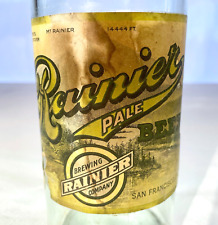 RARE Pre Pro 1916 RAINIER BEER PAPER LABEL BEER BOTTLE Pan Pacific Expo SF, CAL picture