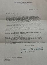 James Forrestal WWII Secretary Navy Signed Autograph Letter W/Envelope 1945 picture