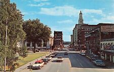 Davenport IA Iowa Main Street Downtown Hotel Dempsey 1960s Vtg Postcard B62 picture