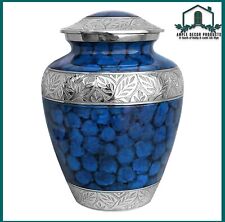 Premium High-Quality Blue Adult Cremation Urns for Human Ashes | Free Velvet Bag picture