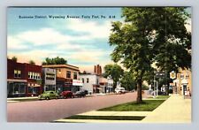 Forty Fort PA-Pennsylvania, Wyoming Avenue Business District Vintage Postcard picture