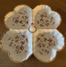 GORHAM FOREVER ROSES 4 Compartment Divided Dish  RARE FIND Gold Rim picture