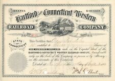 Hartford and Connecticut Western Railroad Co. Signed by William Gilbert - Stock  picture
