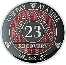 AA 23 Year Coin, Silver Color Plated Medallion, Alcoholics Anonymous Coin picture