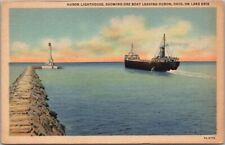 c1937 HURON, Ohio Great Lakes Ship Postcard 