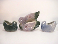 LOT OF 3 VINTAGE SWAN PLANTERS BIRDS - TWO ARE TINY - EXCELLENT COND picture