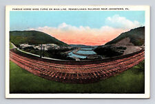 WB Postcard Johnstown PA Pennsylvania Horse Shoe Curve Penn Railroad Main Line picture