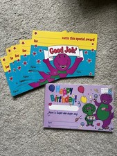 Barney Vintage 1994 Teacher Classroom Award & Birthday Card Certificates picture