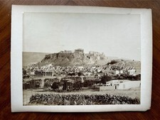 1880s Athens Acropolis + Parthenon & Ancient City View Panoramic Albumen Photo picture