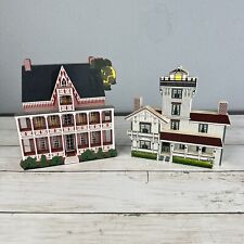 Vintage Shelia's Collectibles Wood Houses - Nevada City & Los Angeles California picture