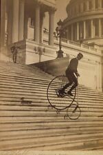 Penny-Farthing Bicycle Goes Down Stairs - 1884 - 4 x 6 Photo Print picture