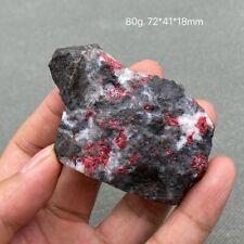 Healing Crystal Stones Natural Cinnabar Rough Quartz Mineral Specimen Gemstone picture