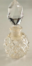 Vintage Cut Glass Perfume Bottle w/ Glass Stopper Western Germany 3.5