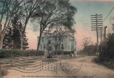 Rye New York Post Road Catholic Parochial School Postcard Antique picture