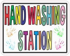 5in x 4in Hand Washing Station Magnet Car Truck Vehicle Magnetic Sign picture