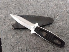 Vintage Kershaw Japan 1006 Amphibian Dive Boot Knife Black w/ Original Sheath D picture