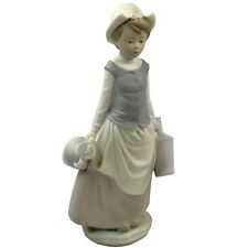 Lladro Milk Maid with Jugs #4939 Porcelain Figurine MATTE Retired 11.25” EUC picture