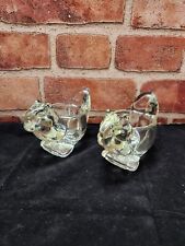 1970 VINTAGE AVON CLEAR GLASS SQUIRREL HEAVY VOTIVE / TEALIGHT CANDLE HOLDER  picture