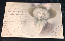 1903 Pretty Lady With Hat Illustrated Postcard picture