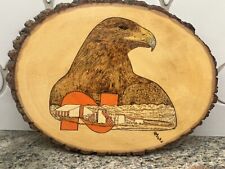 spring creek coal co nerco hand carved wood plaque eagle MT vtg picture