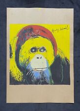 Andy Warhol drawing on old paper (Handmade) signed and stamped Pop Art Mixed med picture