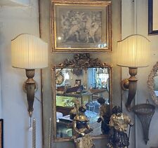 Pair of Contemporary Gilt Wood Italian Hollywood Regency Wall Sconces  picture