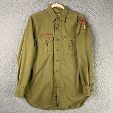 Vintage Boy Scouts Uniform Shirt Green BSA 1950s 1960s Thorofare NJ Camp Retro picture