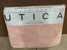 J.P. Stevens Utica Percale Full Fitted Sheet Peach Ice C80 picture
