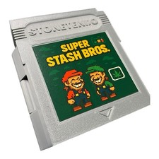 Stash Box with Rolling Tray & Lighter Holder – Super Stash Bros Retro Cartridge picture