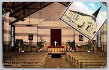 Mather Field California~Church Interior @ Air Force Base~PM 1943~Linen Postcard picture