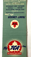1940’S TCA, TRANS-CANADA AIRLINES “MAPLE LEAF ROUTE” EDDY MATCH, MATCHBOOK COVER picture