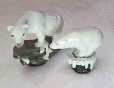 Set Of 2 Polar Bear Mother&Baby Ceramic Decoration Table Home Decor Figurines picture