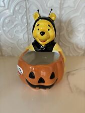 RARE Disney Winnie the Pooh in Bee Costume Halloween Pumpkin Ceramic Candy Dish picture