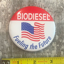 BIODIESEL “Fueling the Future” Pinback Button with American Flag picture