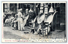 1912 Scene at Store Cauldron Merchants Egypt Posted Antique Postcard picture