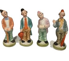 Vintage Lot Of 4 Ceramic Porcelain Clowns Figurines Art Mark Taiwan 5” picture
