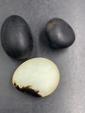 Three Taqing Nephrite Jade Pebbles From Tashkurgan 35g picture