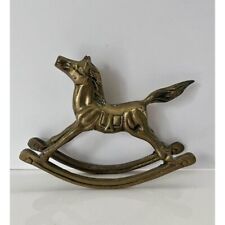 Vintage Deville brass rocking horse statue figurine picture